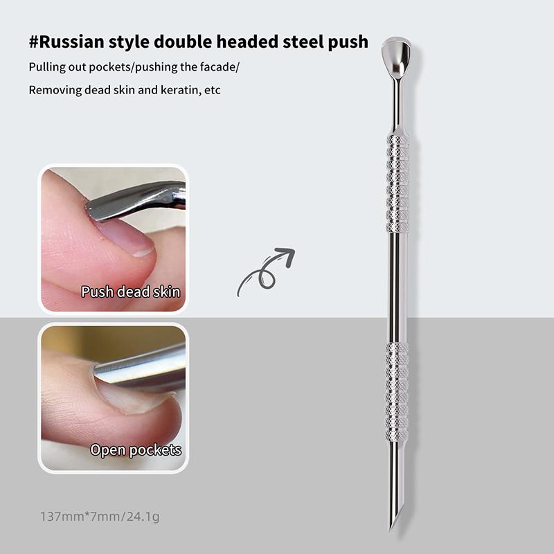 Style Double-Ended Nail Pedicure Stainless Steel Dead Skin Push Remover Cleaner Care Tool