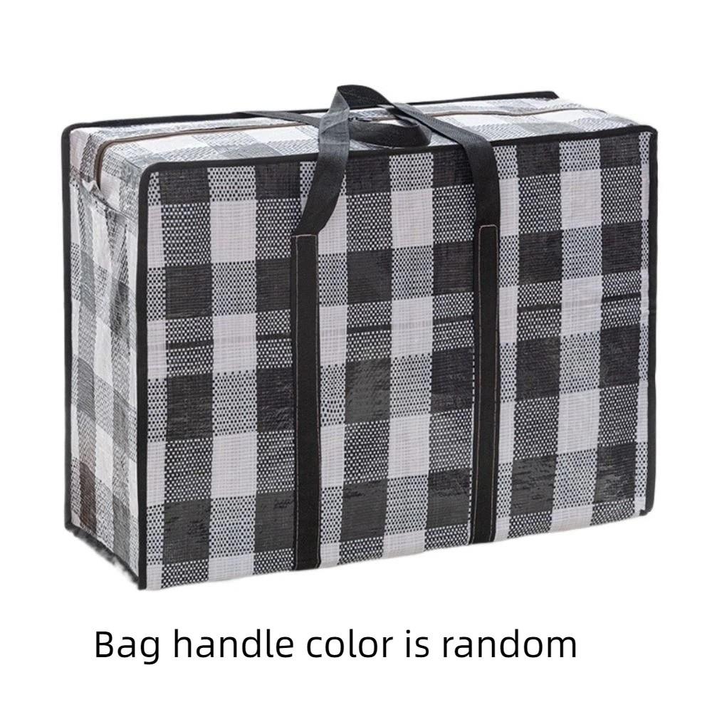 Large Capacity Quilt Clothes Storage Bag Grid Luggage Packing Bag Moving Package Bag  Pillow