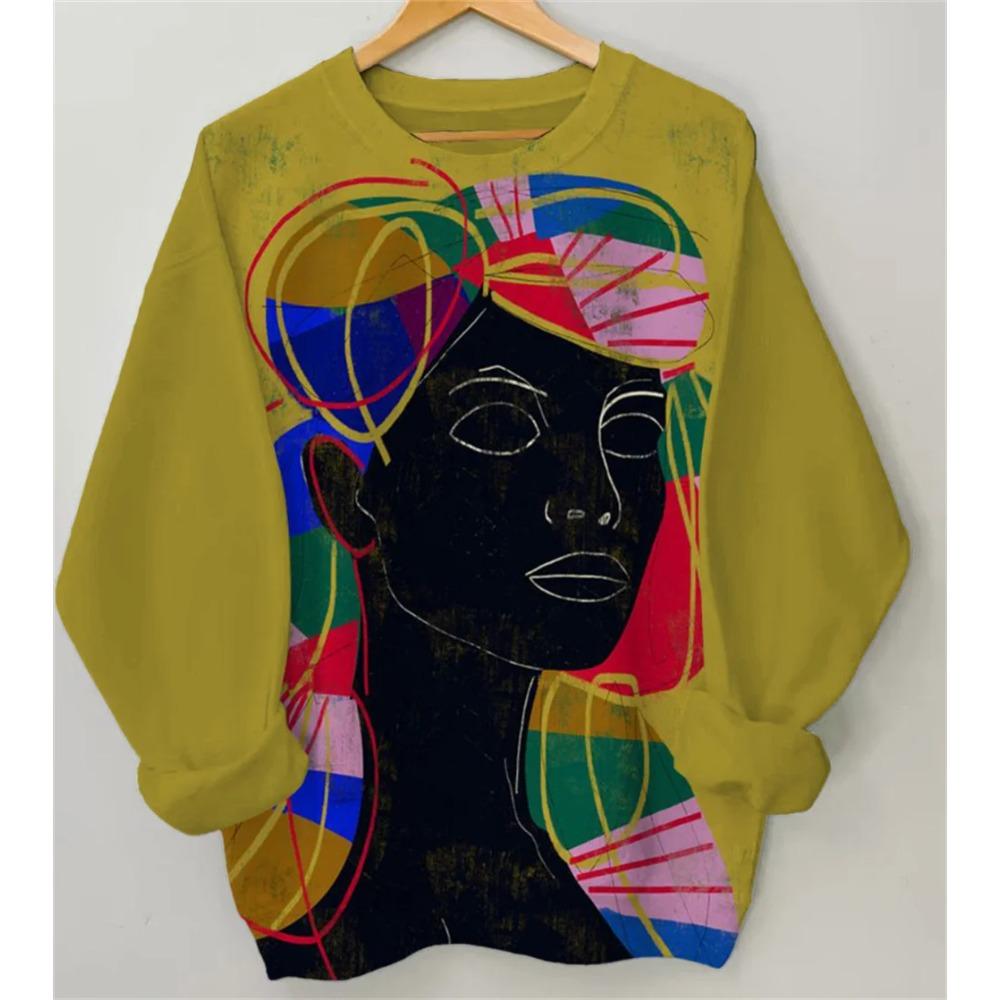 

Осень и Зима 3D Стильные Толстовки с Принтами Фигур Модные Повседневные Спортивные Женские Толстовки с Длинным Рукавом 6XL