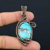 Tibetan Turquoise Gemstone Copper Wire Wrap Pendant Jewelry Gift For Love