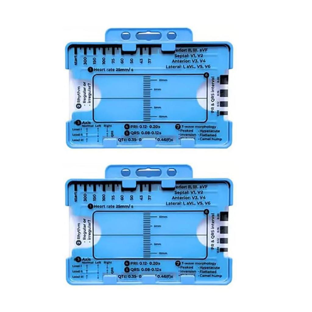 ECG 7 Step Ruler Card Portable Pocket ECG Interpretation Tool 7 Step Ruler Card Device for Quick & Accurate Measurements