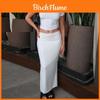 Casual Womens Crop Top And High Waist Skirt Set With Knit Fabric For Summer Daily Wear
