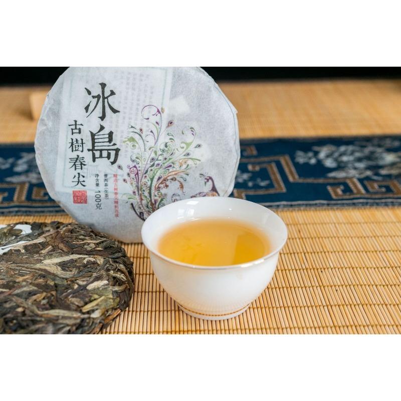 100g Pu'er Raw Tea Iceland Yunnan Ancient Tea Spring Tea Cake Orchid Fragrance