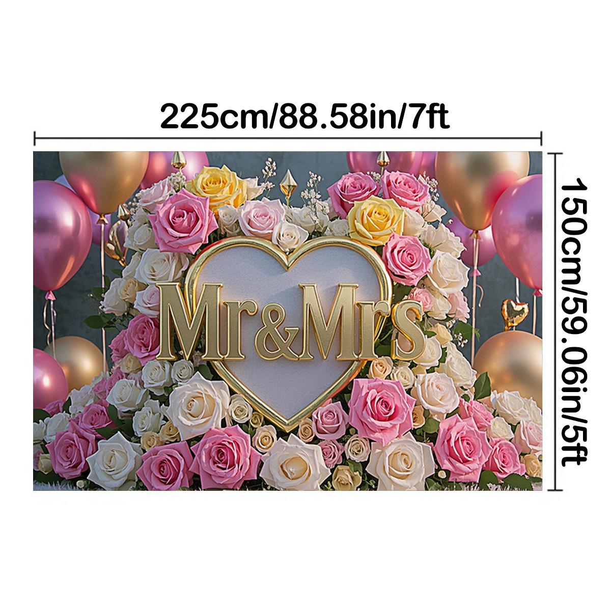 

1 шт. Фон с цветочным узором в форме сердца, розовая и золотая тематика, для фотобудок, юбилеев, свадеб и праздничных украшений, в помещении и на открытом воздухе 225*150cm