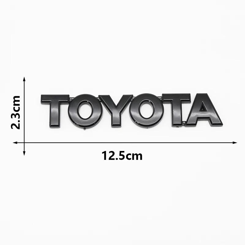 3D ABS TOYOTA Letters Emblem Rear Trunk Badge Logo Nameplate Sticker Black Chrome for Corolla Camry RAV4 Yaris Highlander Hilux SH7