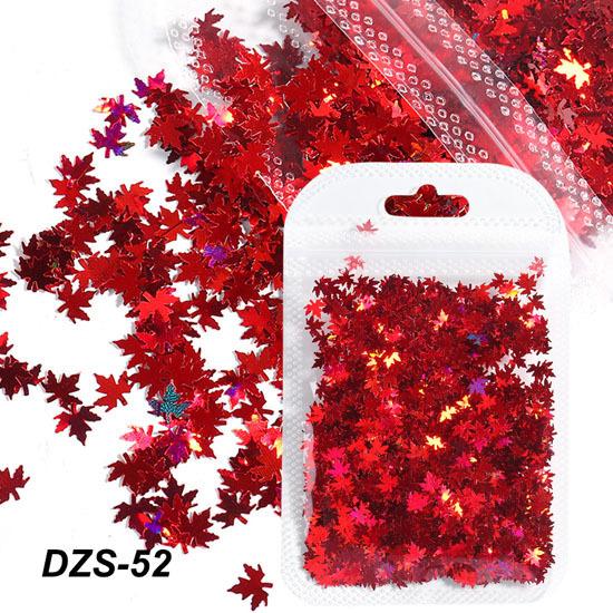 Nail Art Sequins Ins Winter Colorful Gradient Maple Leaf Flakes Trendy Nail Jewelry Bag