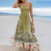 Ladies' Floral Summer Casual and Fashionable Sleeveless Long Dress