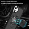 For iPhone 16 Case TPU+PC Magnetic Car Mount Phone Cover with Ring Kickstand