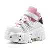 Neue Punk-Stil Damen Schuhe Schnürschuhe Absatzhöhe 6CM Plateau Schuhe Frau Metalldekor Damen Sneaker Gothic Knöchel Rockstiefel