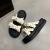 Thick-soled High-end Slippers Women's Summer Wear 2025 New Models with Skirts, Sandals, Fairy Style Fashion One-word Sandals