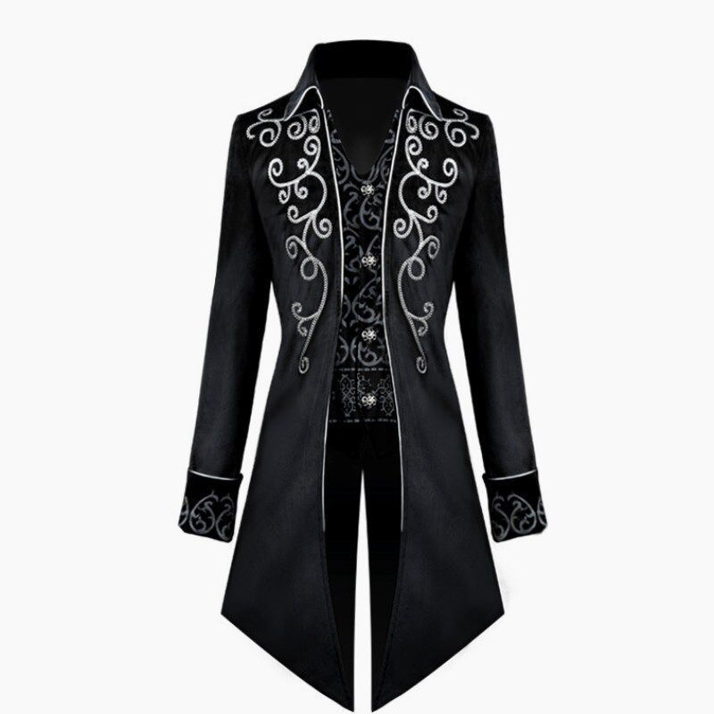 Hot Sale Fashion New Arrival Medieval Retro Clothing Punk Swallowtail Men s Coat Coat Men Men. Black XXL
