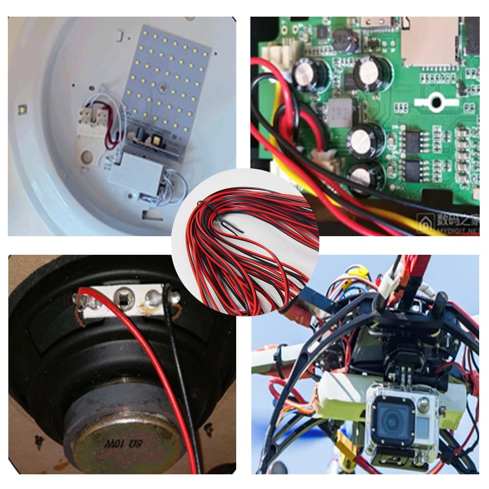 SSZYMAOYI AWG22 Electric Wire, Wiring Cord, Extension Cord, Red and Black, 66.6 ft (20