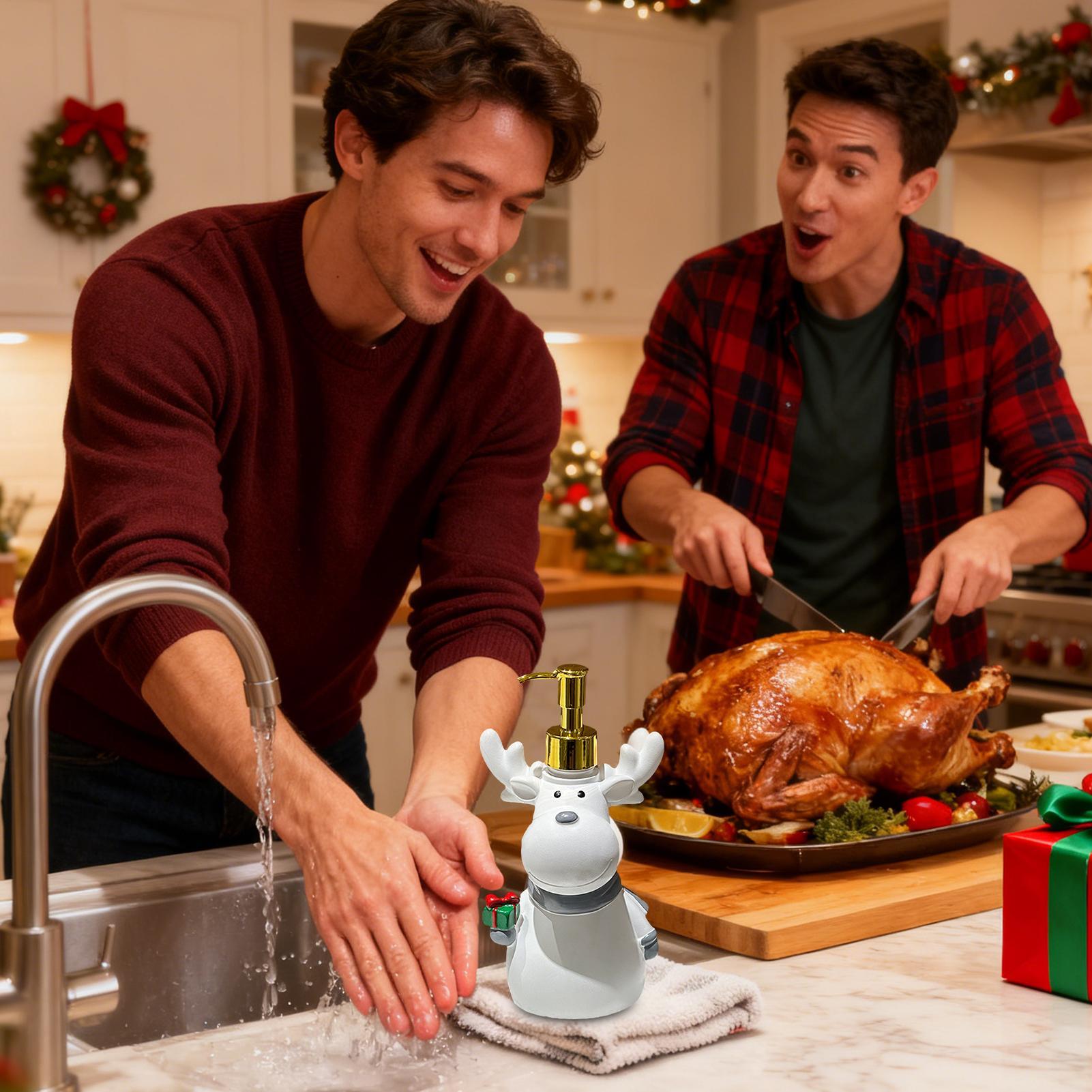 

Christmas Refillable Lotion Bottle Bathroom Hand Soap Dispenser Shampoo Bottle Dish Soap Dispenser With Pump for Home Apartment CN