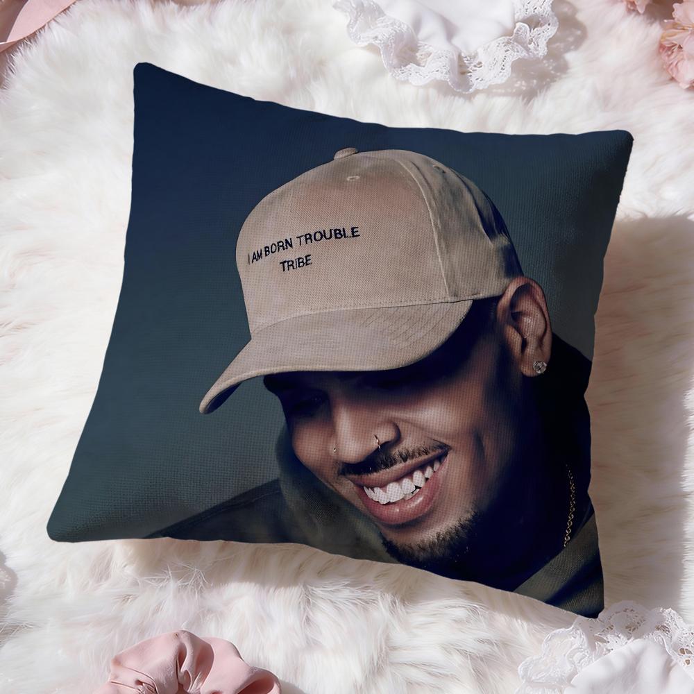 Hot C-Chris Brown Cushion Cover Premium Comfort Reversible Pillow Cove -Two in One Design for Any Room & Car Interior
