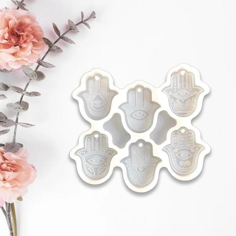 Palm-shaped Keychain Silicone Mold with Hole Keyring Pendant Handmade Mold for Valentine's Day Gift Making