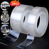 2 Pcs Ultra Strong Reusable Double Sided Adhesive Tape, Waterproof Residue Free Mounting Tape for Home Office Car Crafts