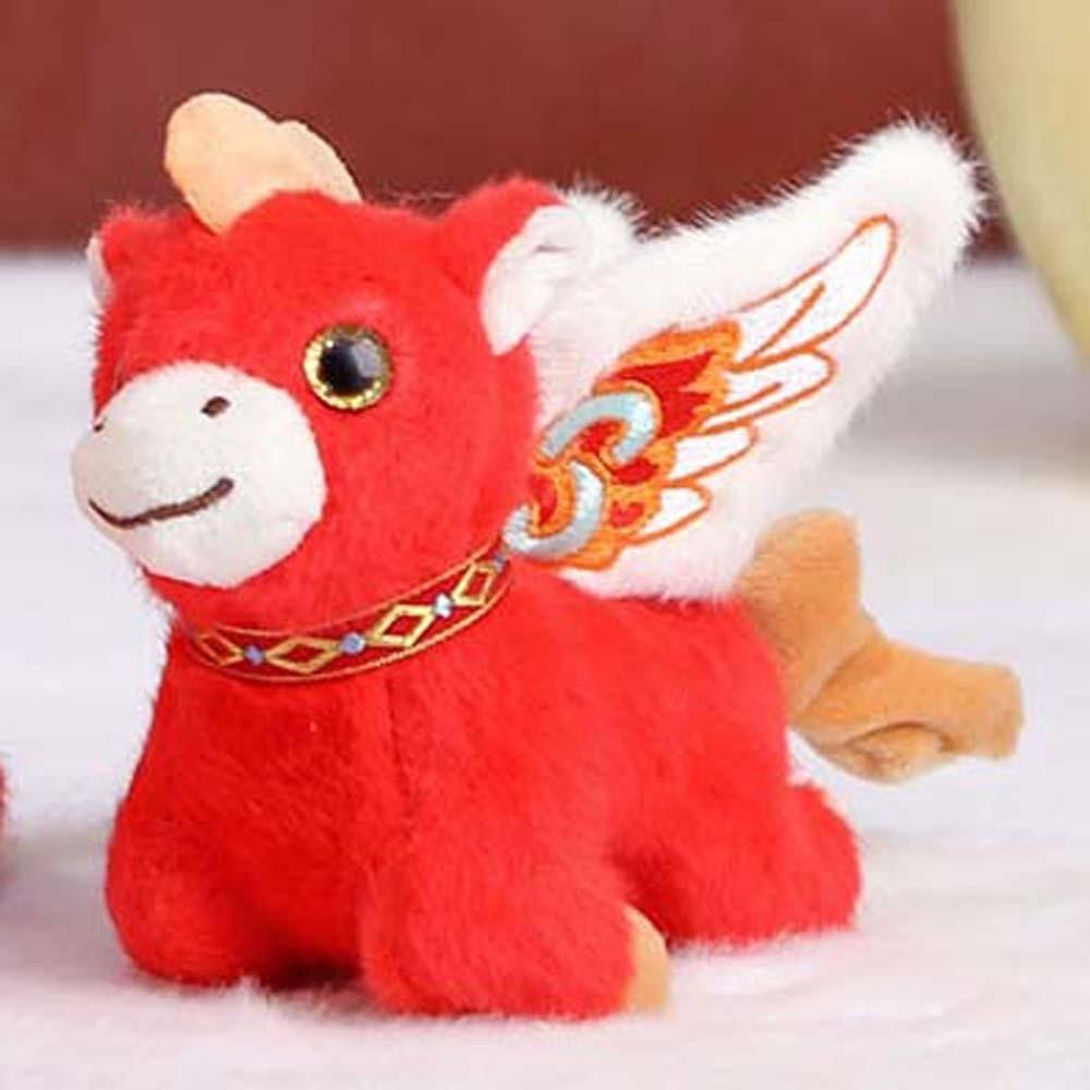 with Wings Horse Year Mascot Keychain Cute Lucky Horse Doll Pendant  Spring Festival