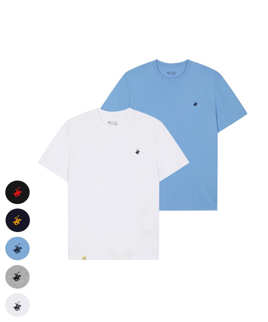 BHPOLOCLUB [2Pack] Men'S Pure Cotton Short Sleeve T-Shirt 5 Colors Ts003 (Type A)