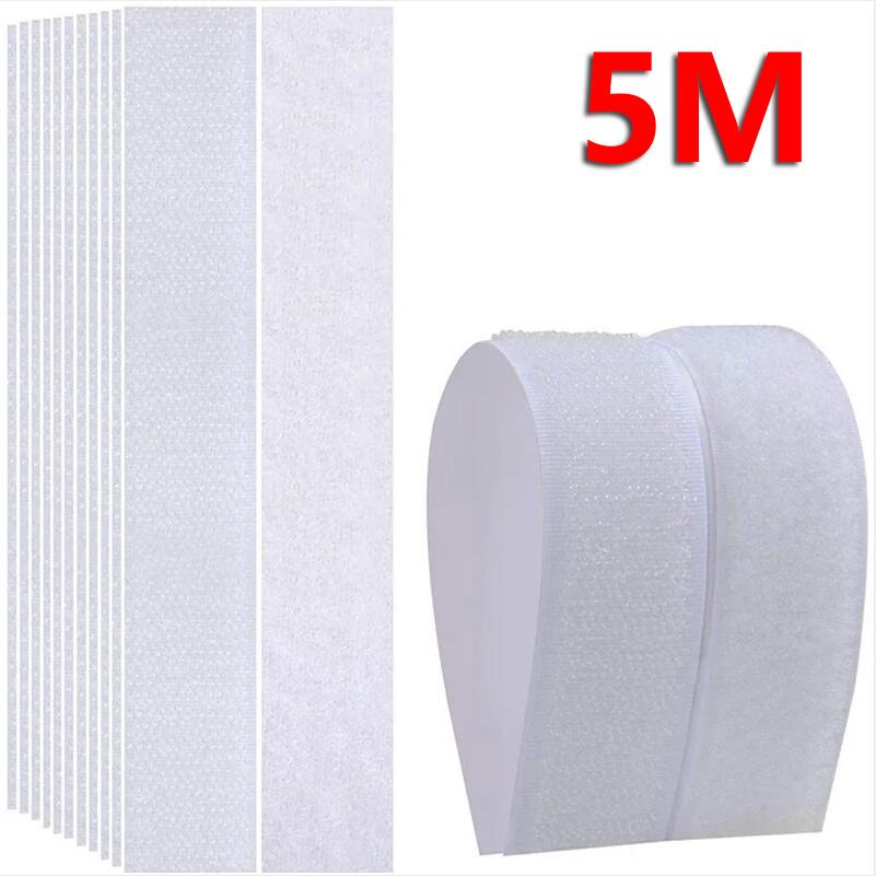 5M 20/25/30/50mm width Magic tap selfadhesive hook and loop fastener nylon sticker disks velcro tape sewing adhesive with glue