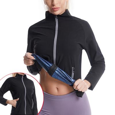 Women's Sports Sweat Fitness Clothing Yoga Bodybuilding Pocket Corset Zipper Shapewear