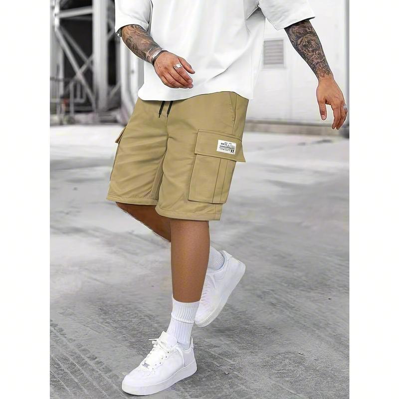 

Men s Work Shorts Summer Comfort Multi-pocket Outdoor Leisure Sport Beach Pants Elastic Waistband 3XL хакі