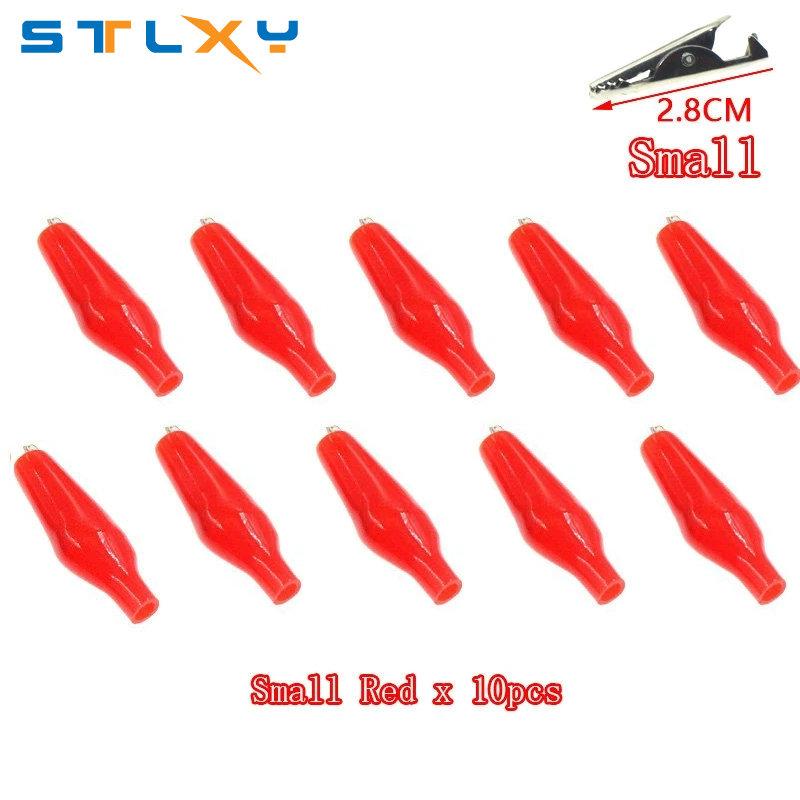 10pcs Metal Alligator Clip Crocodile Electrical Clamp Testing Probe Meter Black Red with Plastic Boot Car Auto Battery