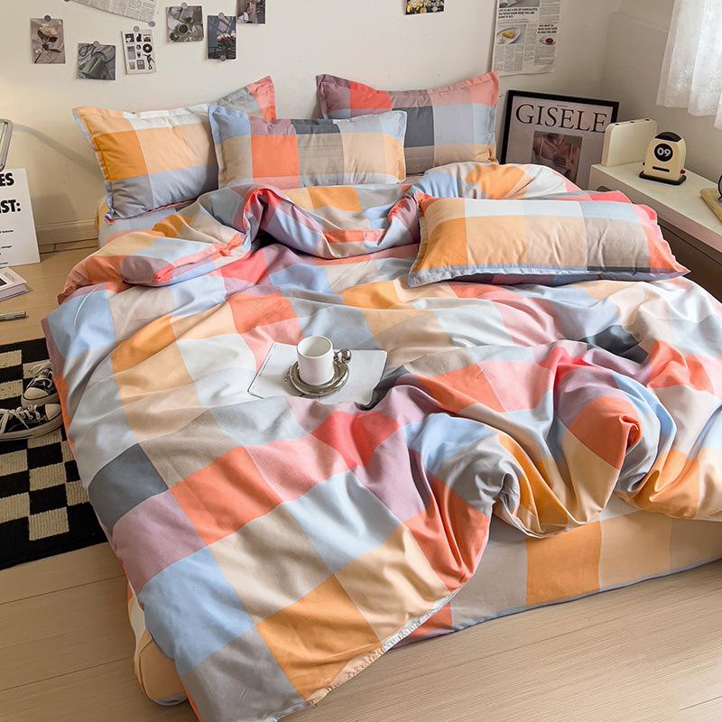 Class A Mother & Baby Fresh Style 4-Piece Brushed Skin-Friendly Washed Cotton Bedding Set