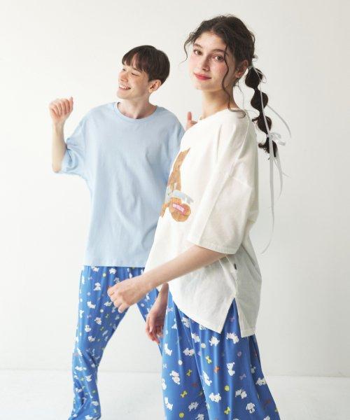 

[Dap] Play Puppy Peach Brushed Pajama Pants Unisex [Shipped from Korea] 100% Authentic One Size