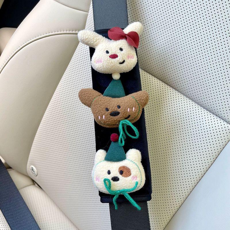 Car Seatbelt Shoulder Pads, In-Car Shoulder Protectors, Unisex Cartoon Cute Couple Style Anti-Neck Strain Protective Covers