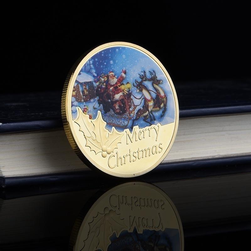 Colorful European and American Christmas Commemorative Coins