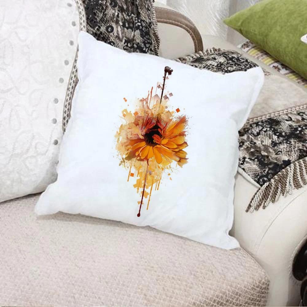 Sunflower Pattern Decorative Pillowcase Living Room Office Decoration Home Pillowcase