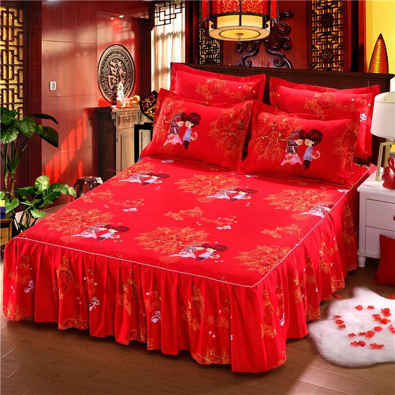 

3 шт. комплект мягкое шлифовальное покрывало 1 шт. юбка с принтом + 2 шт. наволочка Twin King Queen Size покрывало на кровать свадебная юбка для кровати 3pcs Design 100x200