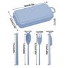 4pcs Wheat Straws Dinnerware Set Portable Tableware Cutter Fork Spoon Chopsticks Set Travel Cutlery Set Kitchen Utensil Box