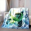1pc Green Lantern Blanket Lightweight Flannel Throw For Sofa, Bed, Travel, Livingroom, Office, Couch, Chair, And Bed
