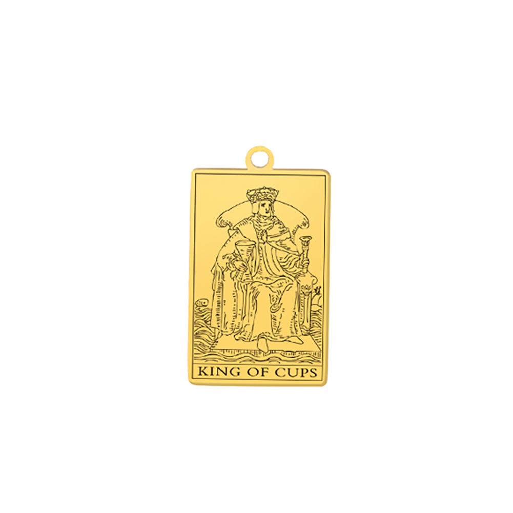 LIKGREAT Stainless Steel Tarot Cards Pendant The Suit of Cups Wands Minor Arcana Tarot Jewelry Vintage Astrology Amulet