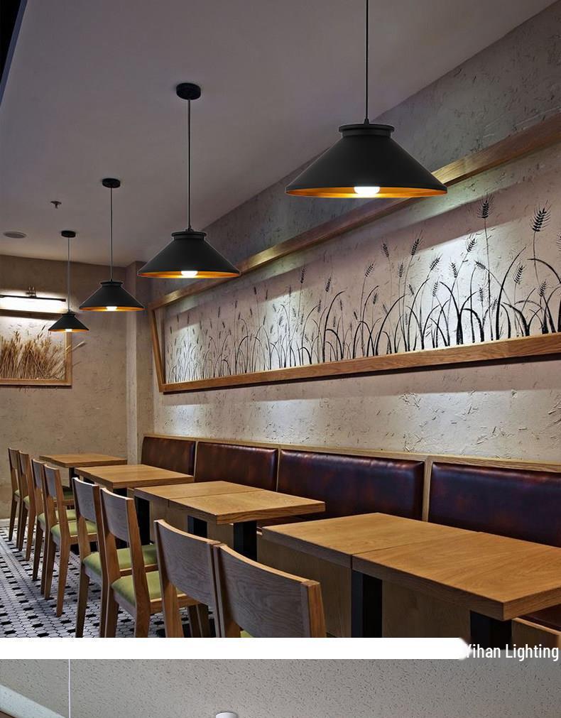 Modern Nordic Single-Head Pendant Light for Hotels, Bars, and Restaurants - Industrial Retro Style Lampshade.