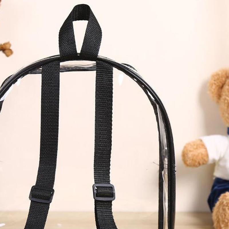 Lightweight Transparent Backpack Cute Zipper Double Shoulder Jelly Book Bag