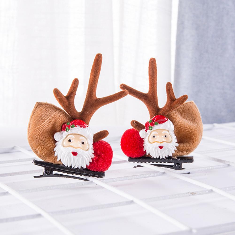 Christmas Antler Hairclip Cartoon Hair Accessory Cute Barrettes Santa Snowman Hairpin Party Decoration Christmas Gift