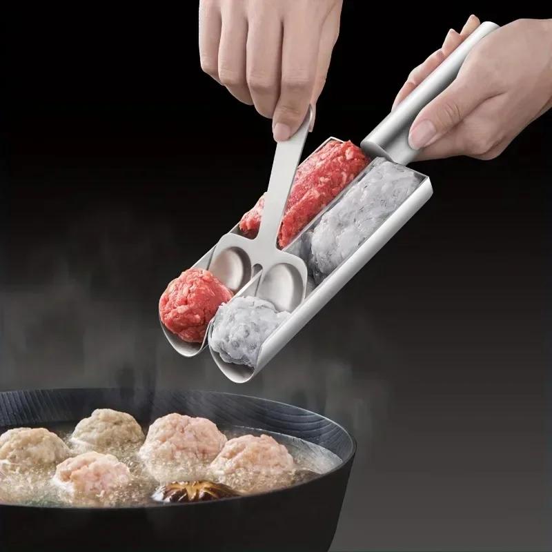 Manual Meatball Spoon Effortless Fish Balls Easy-Release Non-Stick Meatball Maker Set -Ideal Kitchen Accessories Cooking Tools