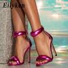 Summer Peep Toe Cover Heel Sandals Sexy Buckle Strap Ankle-Wrap Ladies Club Pole Dancing Zipper Women Stripper Shoes