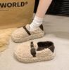 Fashion Luxury Sheep Fur Lined Loafers Women Lambswool Shoes Ladies Winter Slip On Furry Flats Cotton Wool Mocasine Femme Barefoot Boots