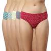 Enamor Stretchable Cotton Hipster Panties for Women Pack of 5, Full Coverage Grip Fit with Antimicrobial & Stain Release