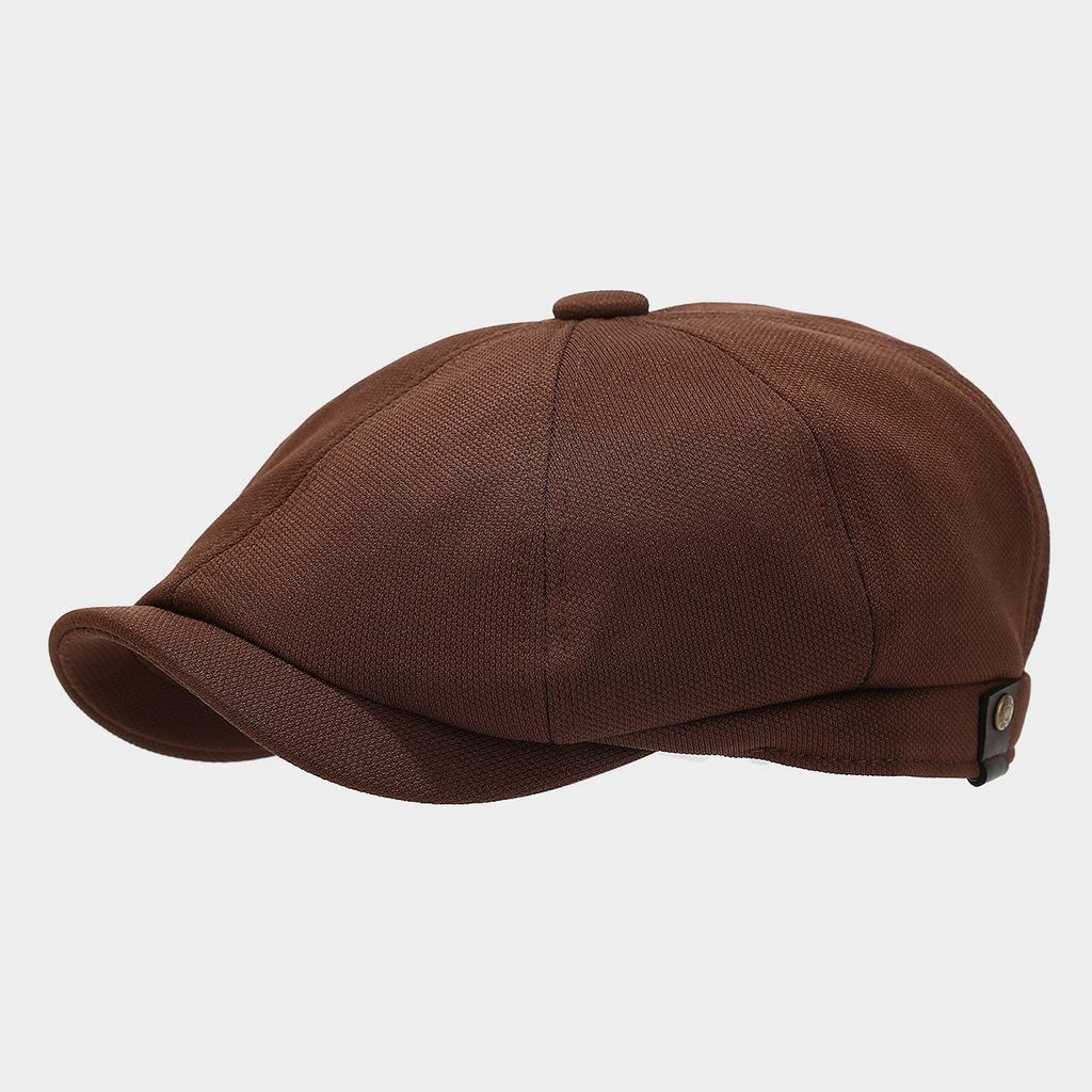 Autumn Retro Simple Literary Octagonal Hat Men's Casual Trend British Newsboy Hat Outdoor Short Brim Cap Women