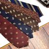 Men'S Retro Tie Dark Red Pattern British 8Cm High-End Formal Dress Casual, Professional Business Striped Wedding Tide