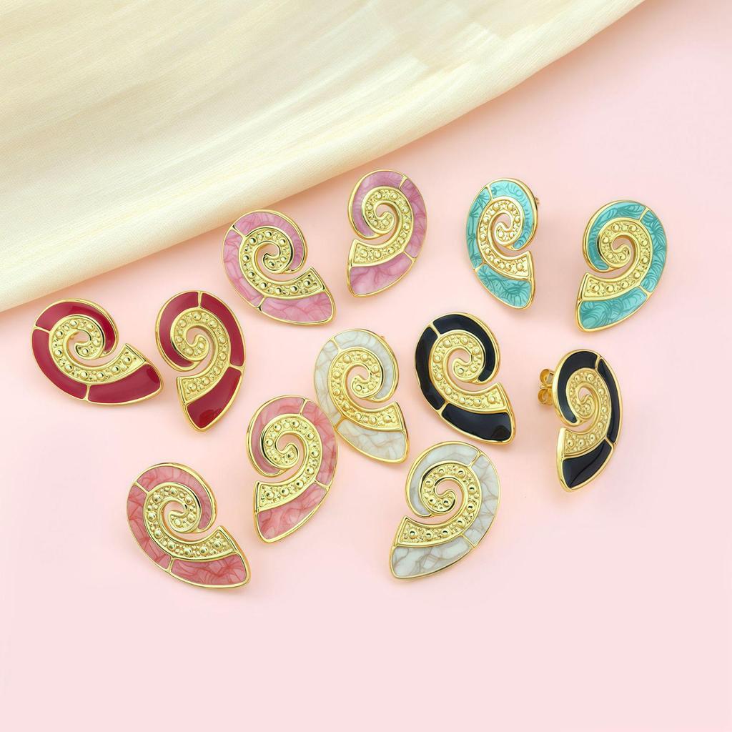 European and American Style Titanium Steel Seashell Earrings for Women - Cute & Playful Stainless Steel Jewelry.