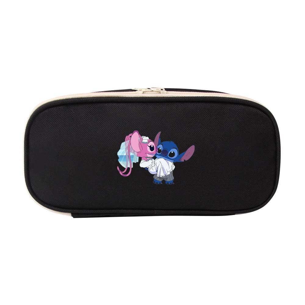 Stitch Colorful Pencil Case Canvas Storage Bag For Elementary School Students