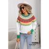 Retro Pullover Sweater for Women, New Autumn and Winter Christmas Fashion Sweater, Jacquard Personalized Knitted Sweater