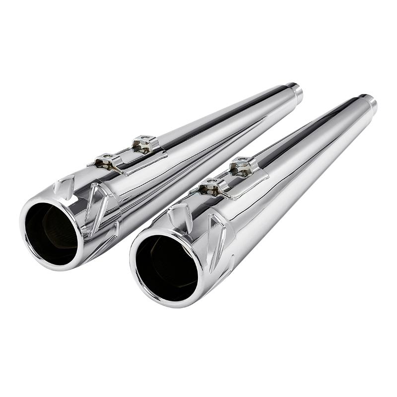 Motorcycle 4" Megaphone Tappered Slip On Dual Exhaust For Harley Road King Glide 1995-2016