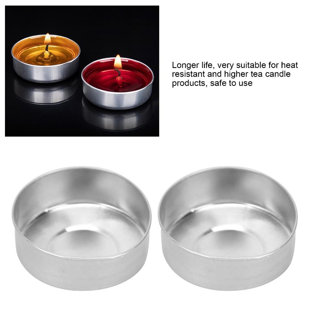 50 Pcs 1.37 X 1.37 X 0.55 In Candle Mold Container Aluminum Candle Shells for Outdoor Activities