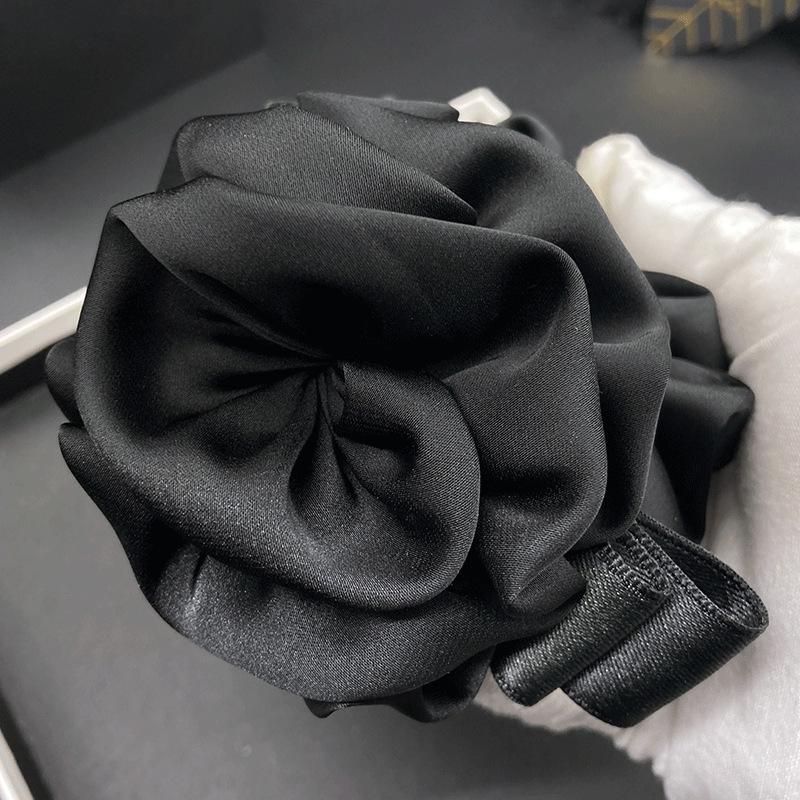 French Rose Satin Scrunchie: Elastic Korean-Style Ponytail Hair Accessory